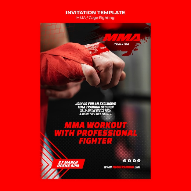 PSD conception de modèle de sport mma