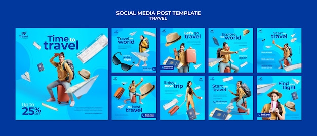 Conception de modèle de voyage pour les publications instagram