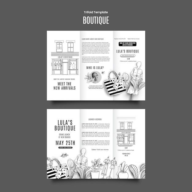 PSD conception de modèles de boutique