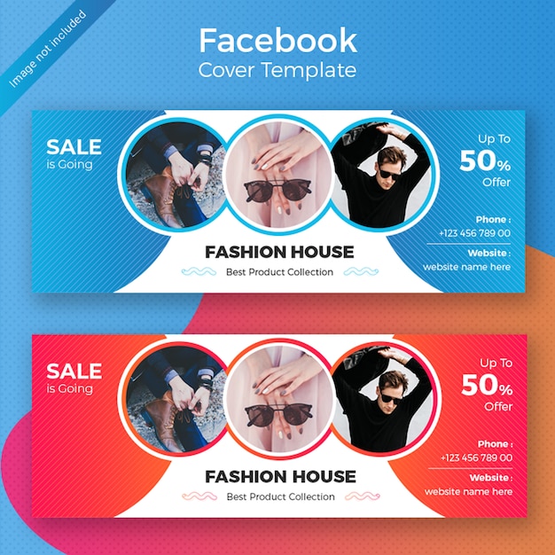 Conception de modèles de couverture Facebook de mode