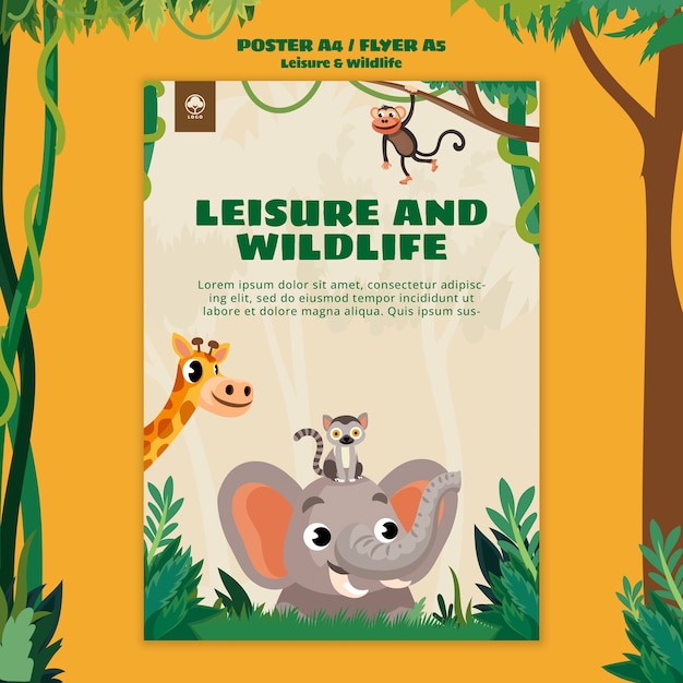 Conception de modèles de loisirs et de la faune au design plat
