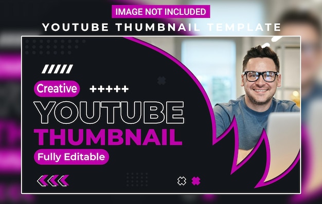 conception moderne de miniature de vidéo youtube avec image en forme d'onde modèle psd