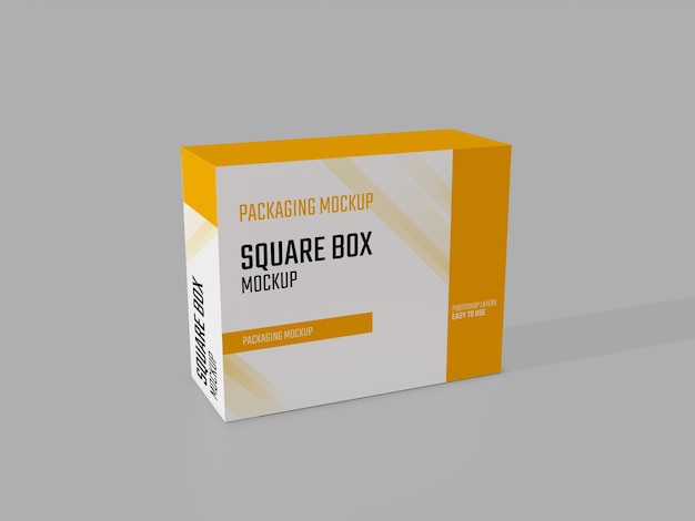 Conception modifiable de produit de maquette d'emballage de boîte carrée
