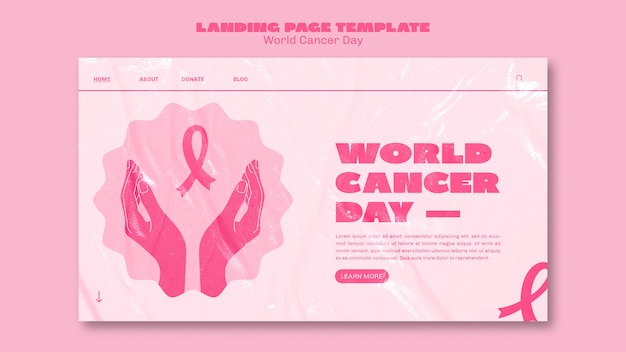 Conception de la page de destination de la journée mondiale du cancer