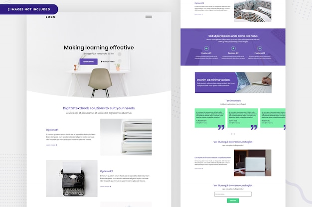 Conception de page de site Web d'apprentissage