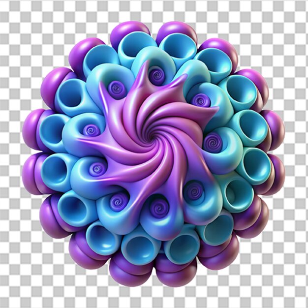 Conception en plastique 3D d'un fractal abstrait avec des motifs vibrants et des formes complexes