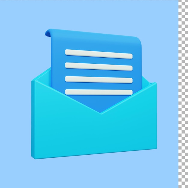 PSD conception premium isolée du courrier 3d