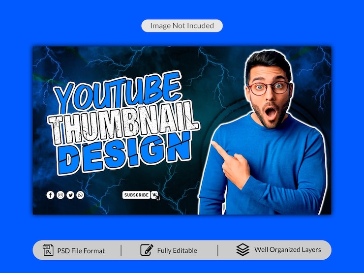 PSD conception professionnelle de miniatures de vidéos youtube