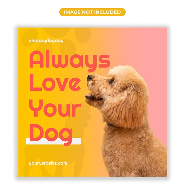 PSD conception de publication instagram pour la journée mondiale du chien heureux