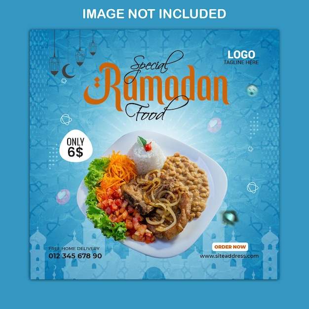 Conception De Publication Sur Les Médias Sociaux Du Menu Spécial Du Ramadan