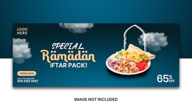 PSD conception de publication de publicité alimentaire du ramadan