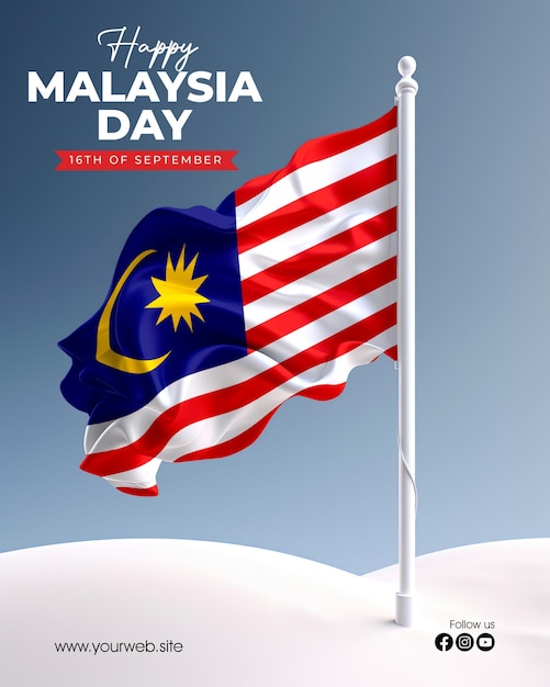 PSD conception de publication sur les réseaux sociaux happy malaysia day