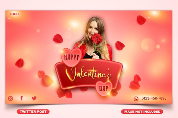 Conception De Publication Twitter De La Saint-valentin