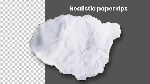 Conception réaliste de déchirures de papier avec un fond transparent