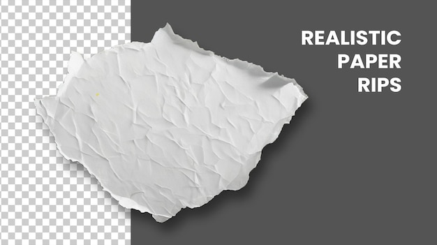 Conception réaliste de déchirures de papier avec un fond transparent
