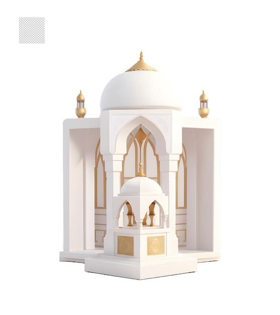 Conception Réaliste De Mini Mosquée Isométrique 3d Png