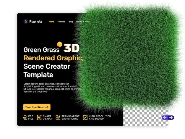 Conception De Rendu 3d De L'herbe Verte