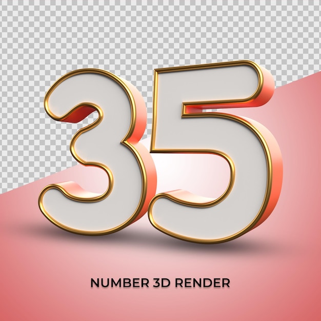 Conception De Rendu 3d Numéro 35 Couleur Orange Pour La Finance, La Boutique