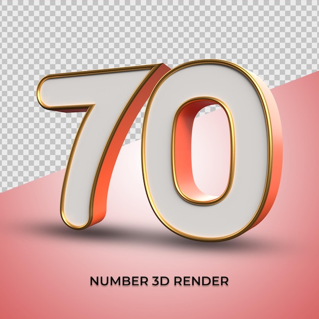 Conception De Rendu 3d Numéro 70 Couleur Orange Pour La Finance, La Boutique