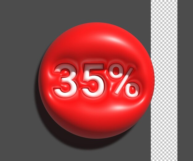 Conception de rendu 3d de texte brillant de 35 pour cent transparent