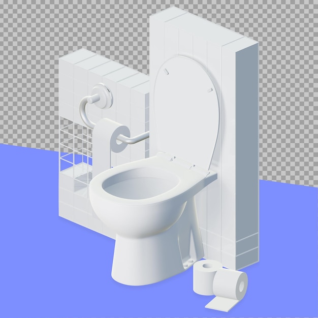 Conception De Rendu De Toilettes De Salle De Bains 3d Isolée