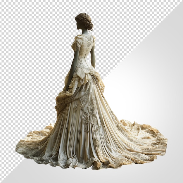 PSD conception de robe de mariée isolée sur blanc