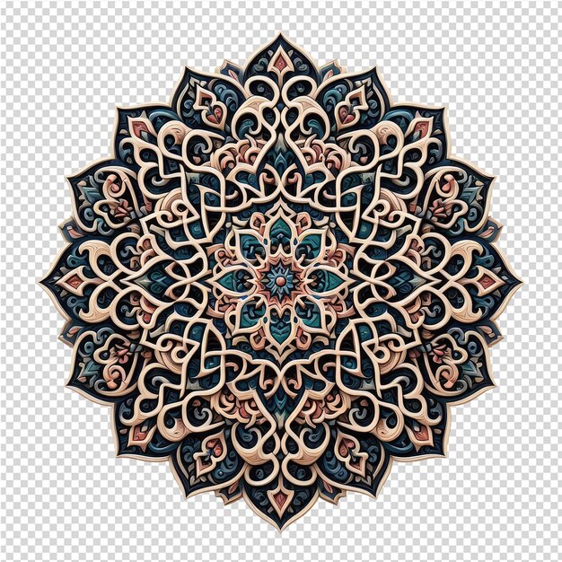 Une Conception Ronde D'un Mandala Sur Un Fond Transparent