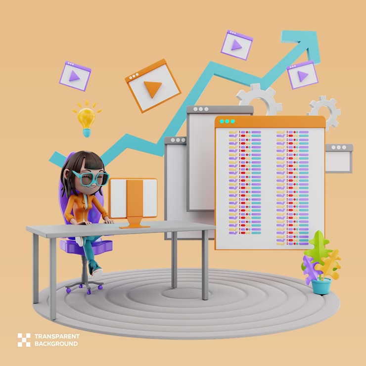 PSD conception de sites web en 3d illustration