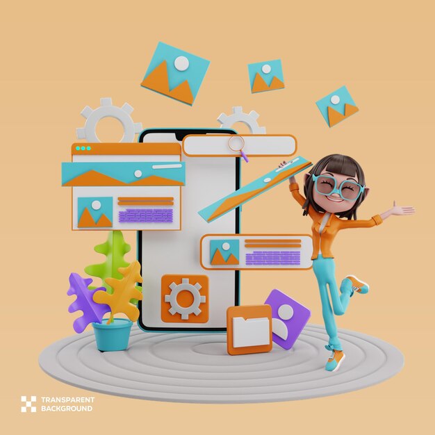 conception de sites Web en 3D illustration