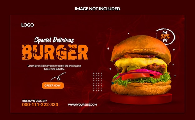 Conception Spéciale De Modèle De Bannière Web Burger Délicieux