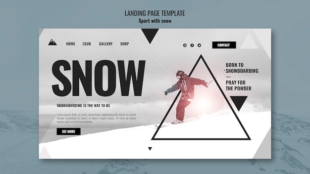 Conception De Sports De Neige De La Conception De La Page De Destination