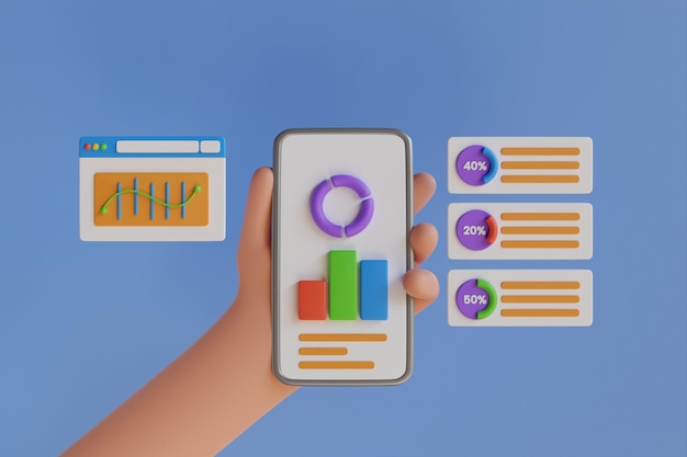 Conception de tableau de bord d'interface utilisateur d'analyse de données avec graphique. Ensemble de diagrammes de pourcentage de cercle pour l'infographie