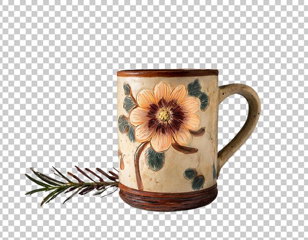 PSD conception de tasse à fleurs rustique