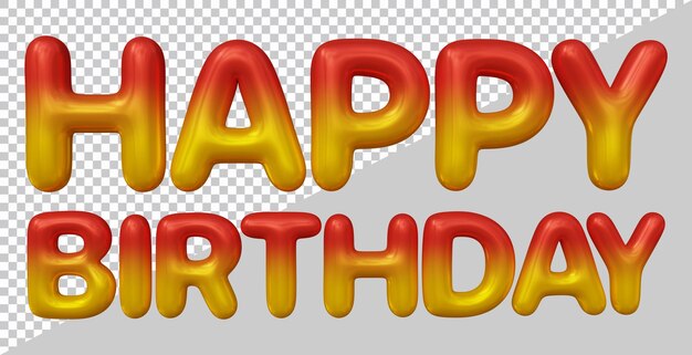 PSD conception de texte de joyeux anniversaire avec un style d'effet moderne 3d