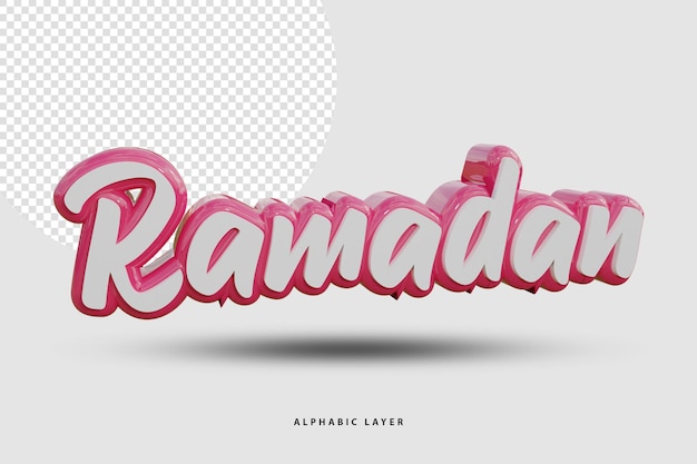 Conception de texte rendu 3D Ramadan