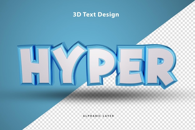 PSD conception de texte rendu hyper 3d