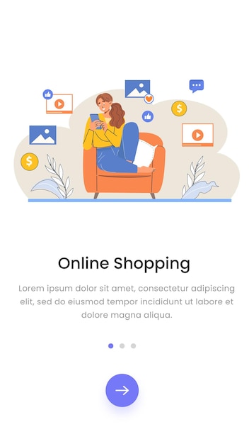 conception vectorielle de page de destination verticale conception d'illustration de bannière e-commerce