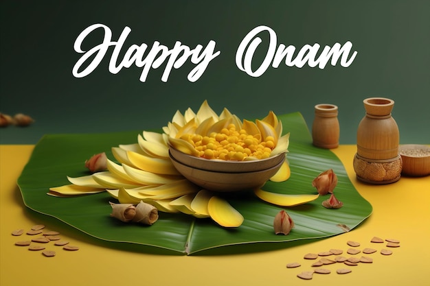 PSD conception de voeux happy onam