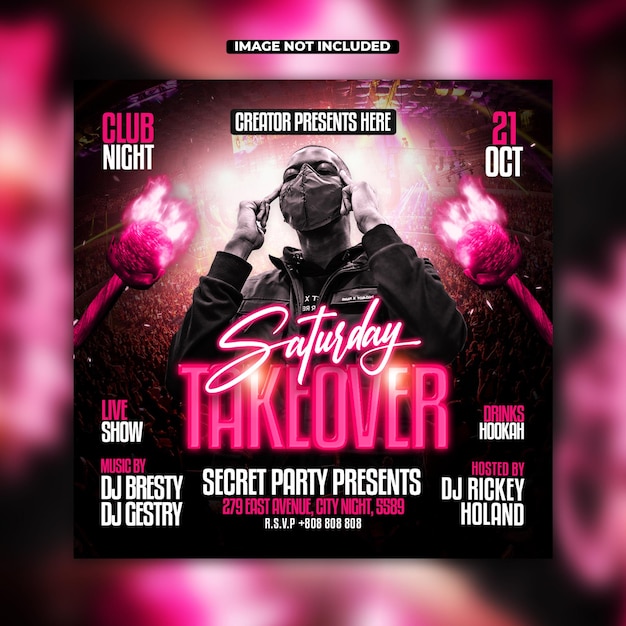 Conceptions de modèles de flyers PSD night party club dj