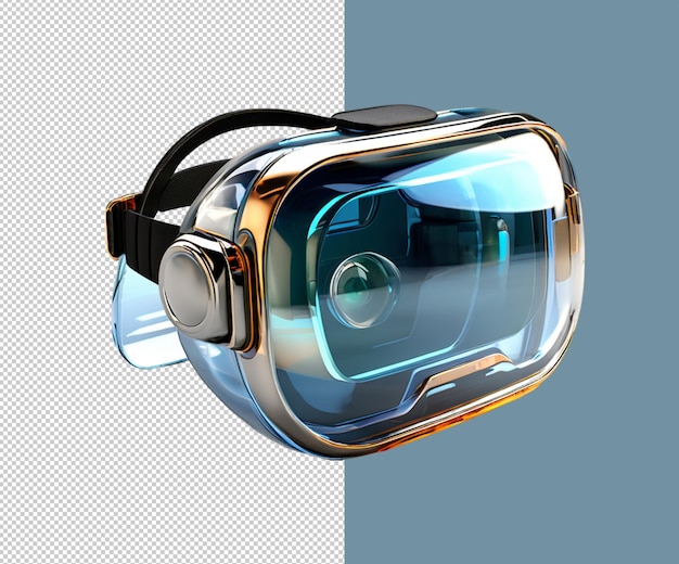 PSD des conceptions de rendu 3d de verre vr et des icônes de verre vr fichier psd en verre vr