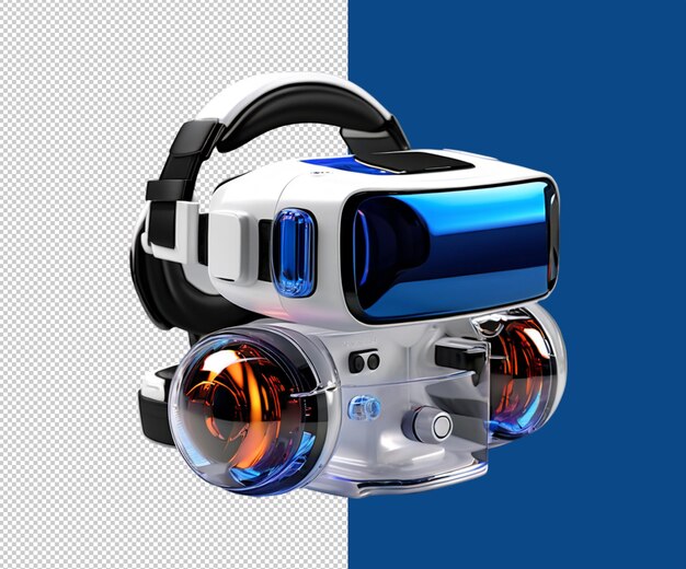 PSD des conceptions de rendu 3d de verre vr et des icônes de verre vr fichier psd en verre vr