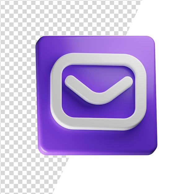 PSD concepto aislado de representación de icono 3d de correo