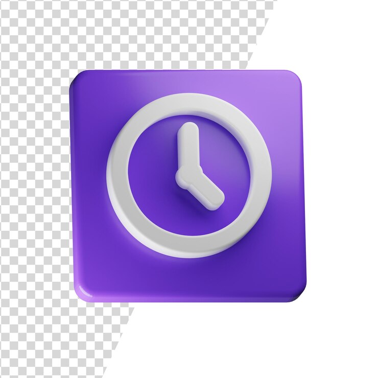 Concepto aislado de la representación del icono 3d del reloj
