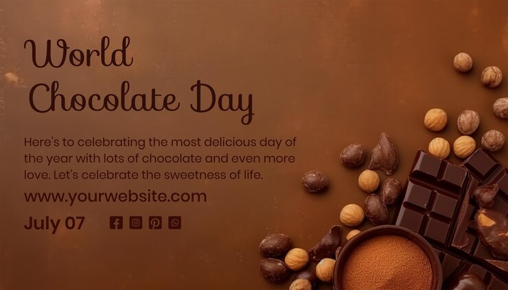 PSD el concepto de las barras de chocolate del día mundial del chocolate con decoración de nueces en un fondo de textura marrón