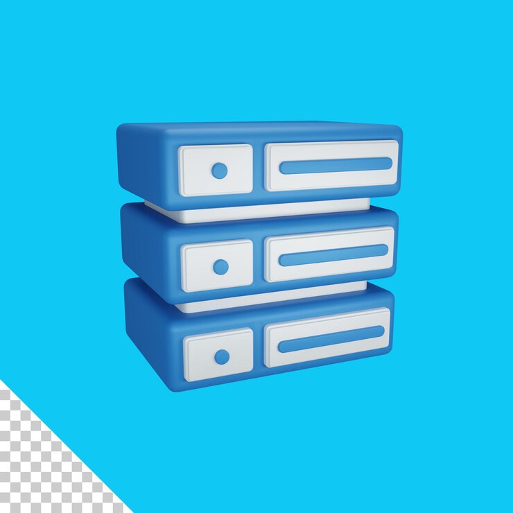 PSD concepto de base de datos de servidor de renderizado 3d aislado