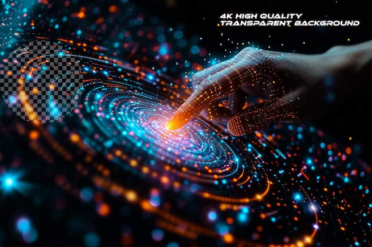 PSD concepto de big data red neural digital negocios en un fondo transparente