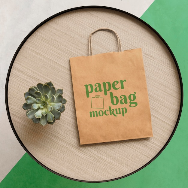 PSD concepto de bolsa de papel con maqueta