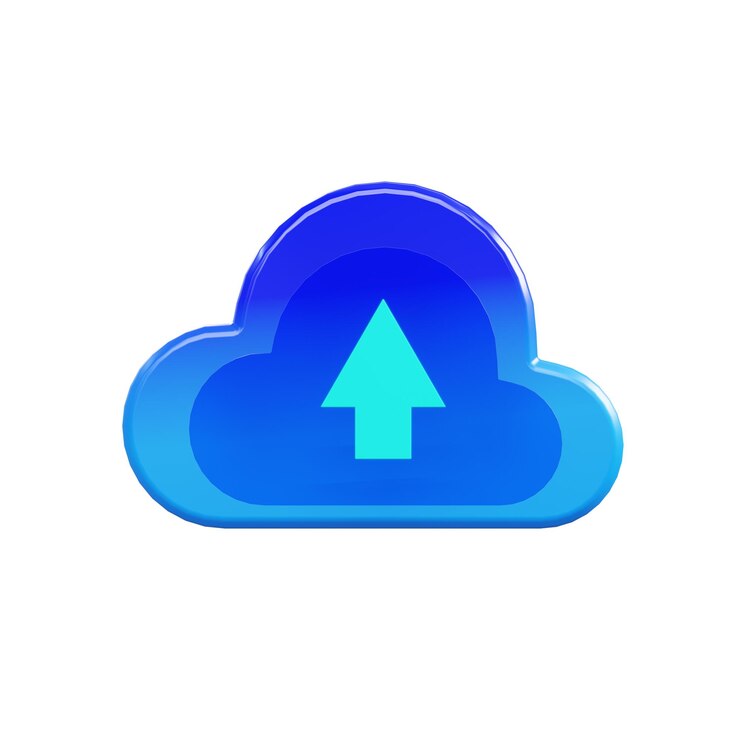 PSD concepto de carga de computación en la nube renderización 3d con fondo aislado
