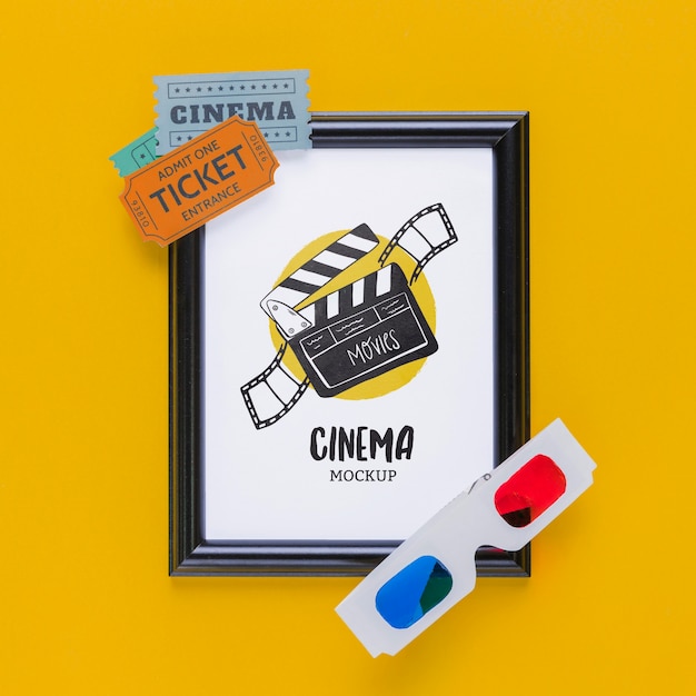 Concepto de cine con entradas