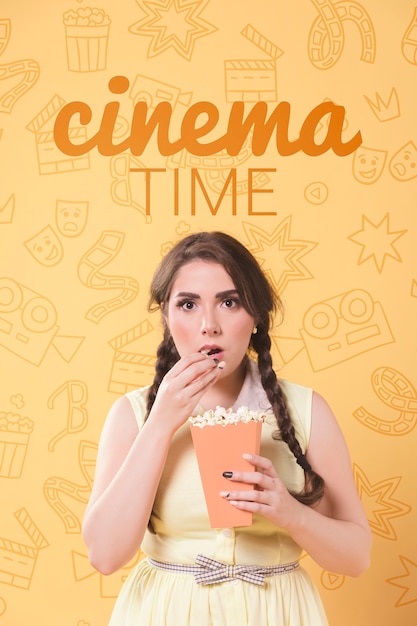 PSD concepto de cine pastel primavera